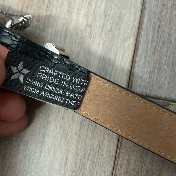 Brighton Black Leather Belt with Silver Buckle heart shape size M 30 - Picture 16 of 17